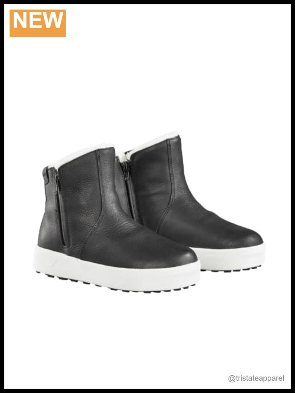 Waterproof Insulated Ankle Boots with Zippers and Wool Lining